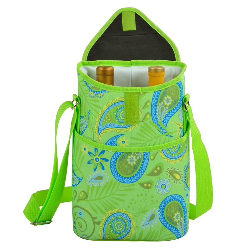 Sac fourre-tout à motif cachemire à deux bouteilles