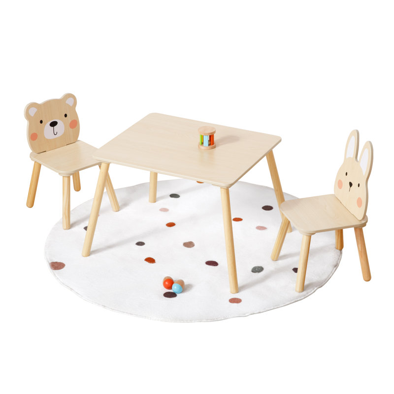 Ensemble de table et chaises en bois pour enfants