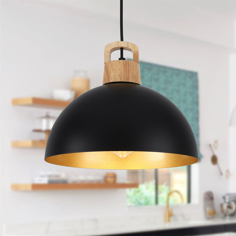 Joylin 11.81" Single Pendant, Noir