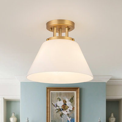Tapered Glass Semi Flush Mount