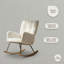 Chaise berçante rembourrée à haut dossier Off White Boucle - Fauteuil de chambre de bébé ergonomique