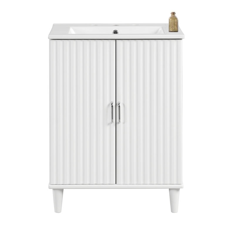 24'' Single Bathroom Vanity Base Only, White
