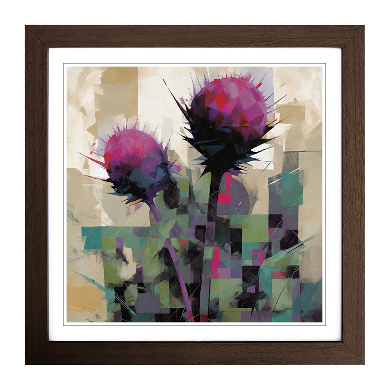 Thistle Suprematism - Framed Print, Walnut