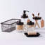 Ensemble d'accessoires de salle de bain 6 pièces Mason Jars - porte-brosse à dents, distributeur de savon à lotion, 2 pots Mason, porte-savon, panier à papier hygiénique, décor de maison de campagne rustique