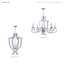 Lustre géométrique de style bougie à 8 lumières Afia