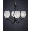 Lustre suspendu 4 lumières Zilo, fini granit foncé, avec verre fusion noir de 5 po-32415526-32415529