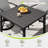 Ivyglow 5-Piece Black Metal Patio Dining Set With Square Table, 2 Swivel Dining Chairs And Gray Cushions-122878455