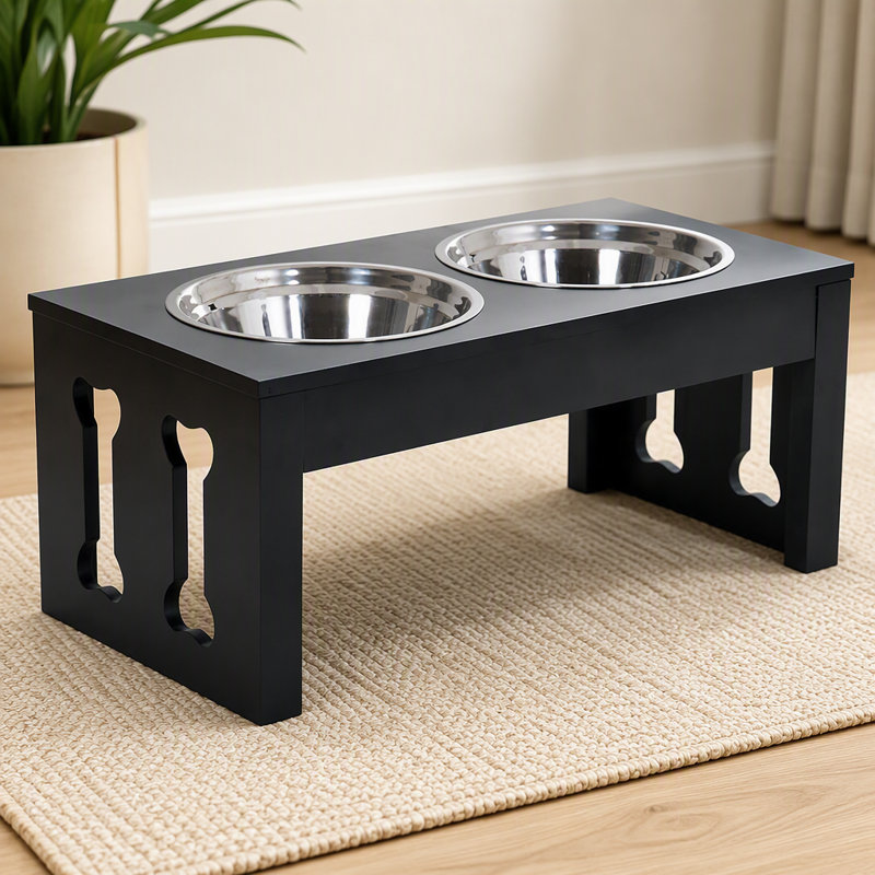 Gamelle en bois pour animaux de compagnie