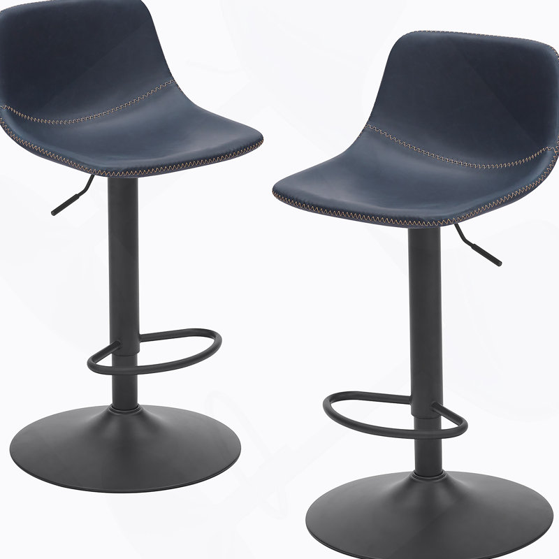 Ensemble de 2 tabourets de bar réglables, tabourets pivotants de style Mid-Century avec dossier, chaises de comptoir industrielles pour îlot de cuisine