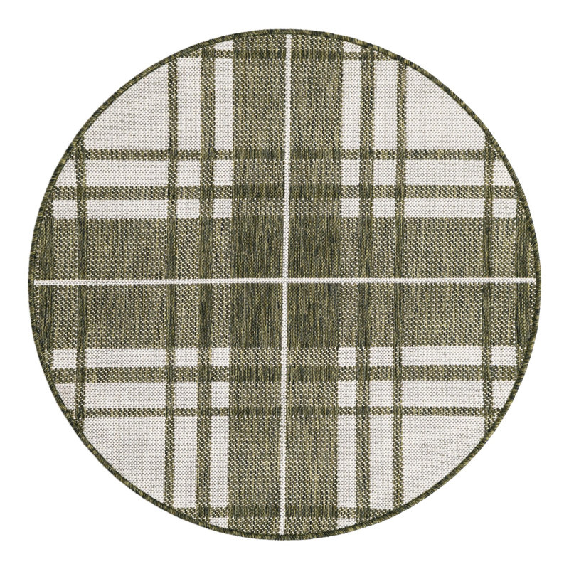 Tapis en polypropylène tissé à la machine Tatasha, Rond 3 pi 3 po