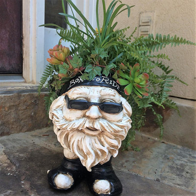Muggly's Biker "Dude" in Motorcycle Attire Statue Planter