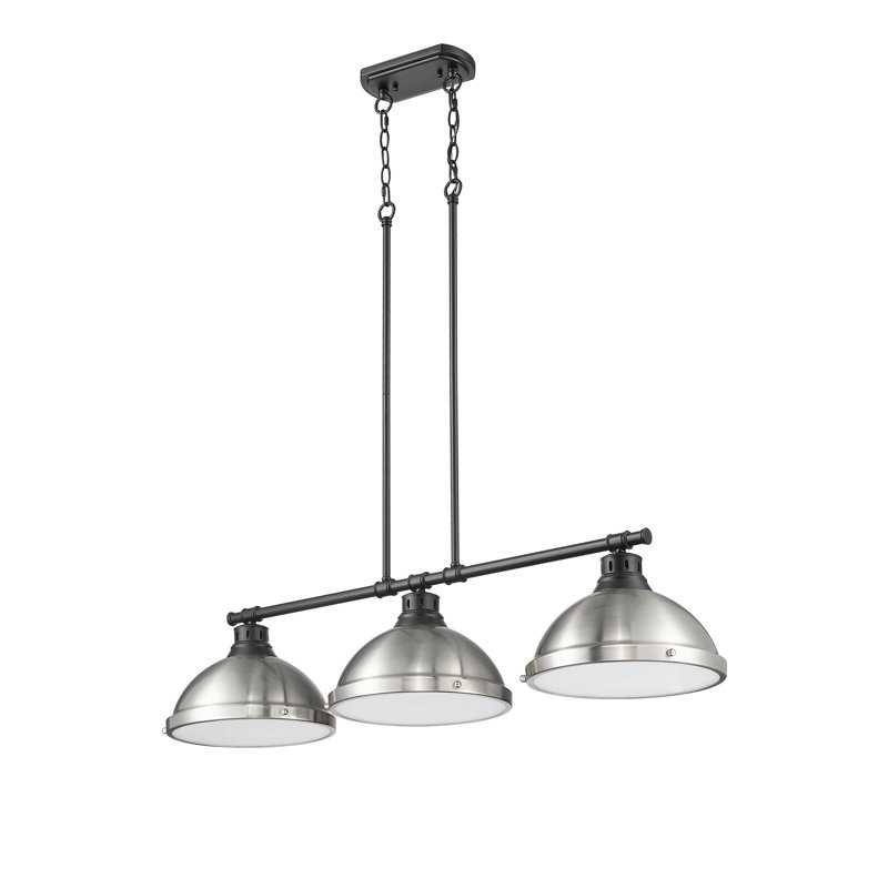 Laramy 3-Light Linear Pendant, Pewer, Matte Black