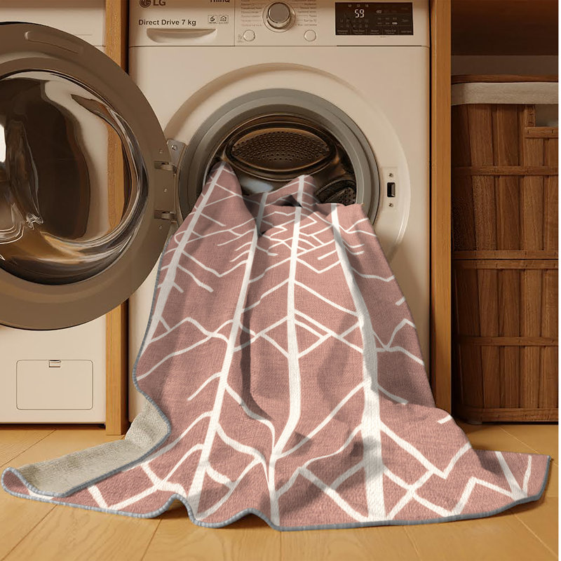 Tapis brun treillis lavable à la machine, Rond 5 pi