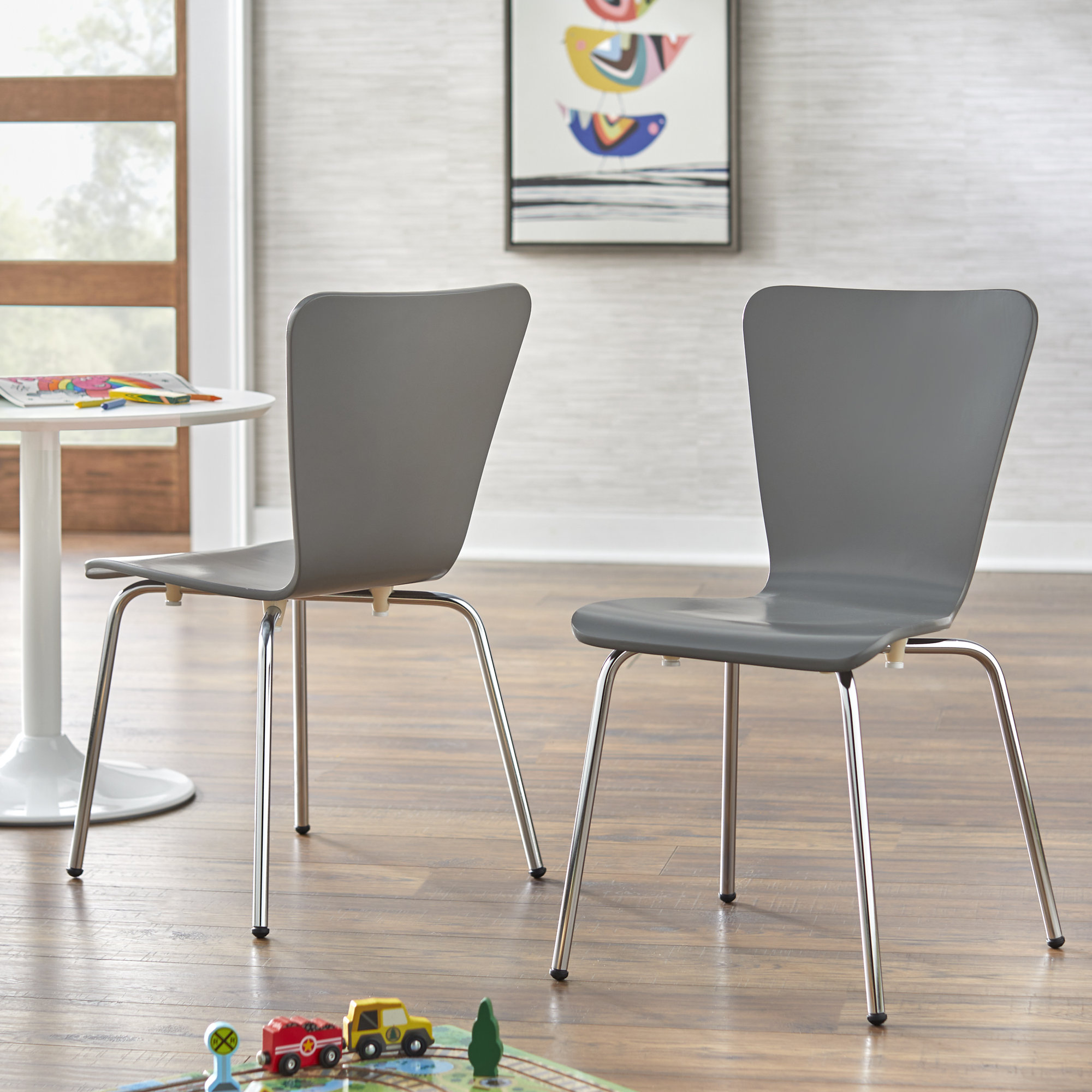 Abdus-Samad Kids Chairs, Set Of 2, Charcoal