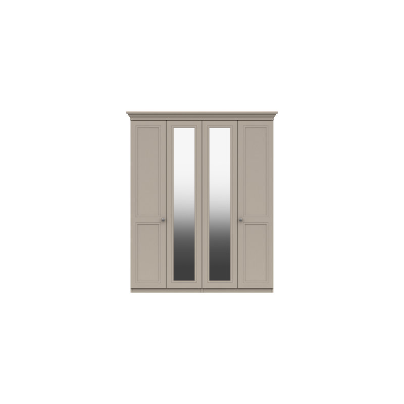 Orleans 4 Door Manufactured Wood Wardrobe, Grey