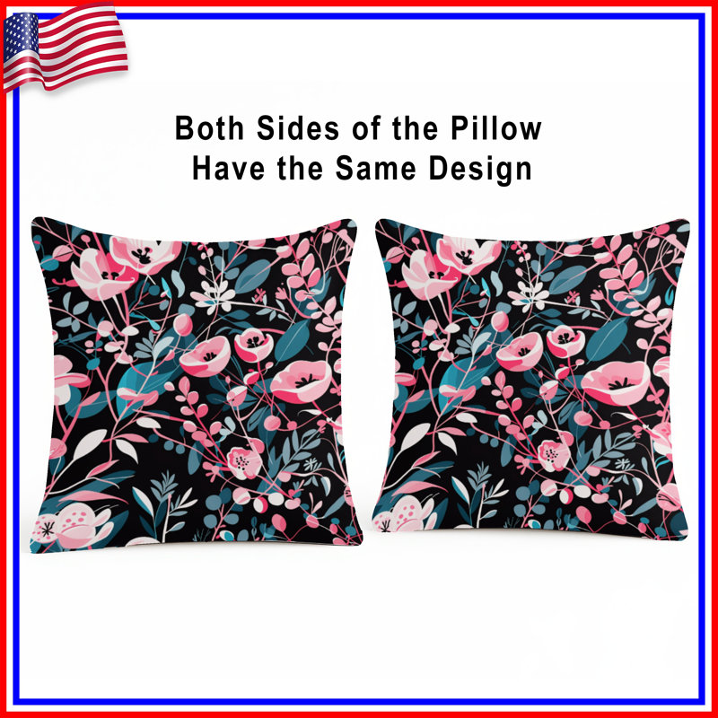 Coussin Floral, 16 x 16 inches