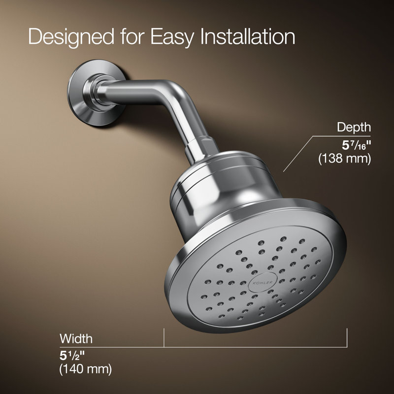 Pomme de douche filtrée à fonction unique Cinq 1,75 gallons par minute, Chrome poli