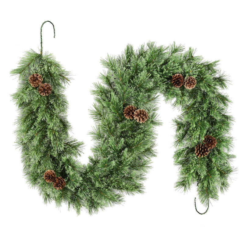 Guirlande de Noël en cachemire 6 pieds avec 50 lumières DEL blanc chaud Haute Decor