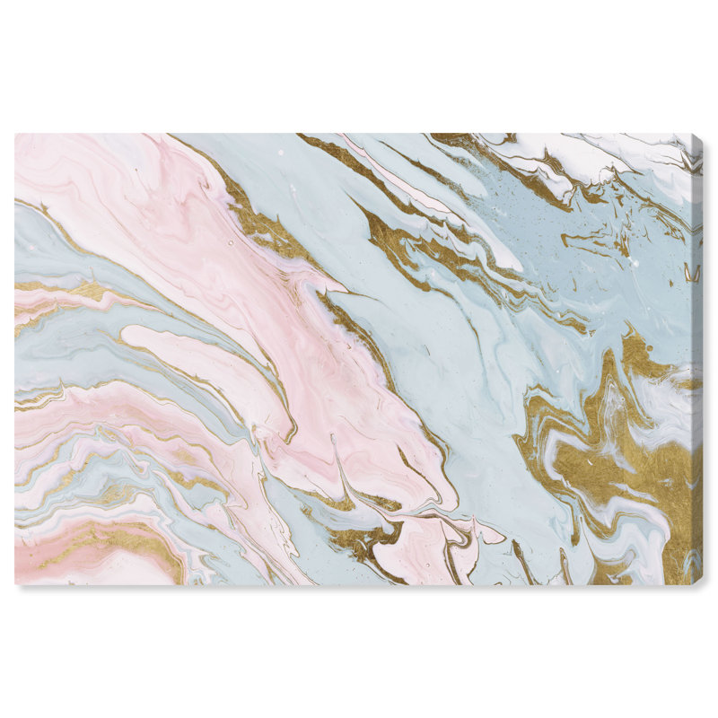 " Abstract Pastel Geode ", 24" H x 36" W , Wrapped Canvas