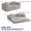 Canapé-lit convertible 4 places, canapé en chenille, équipé de poches de rangement latérales, canapé-lit pliant, convient aux salons, aux chambres à coucher et aux bureaux.-842779346