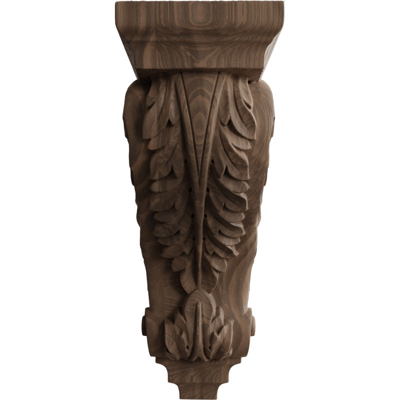 Corbeau Acanthus, Noyer, H 14 po x l 5 po x P 7 po