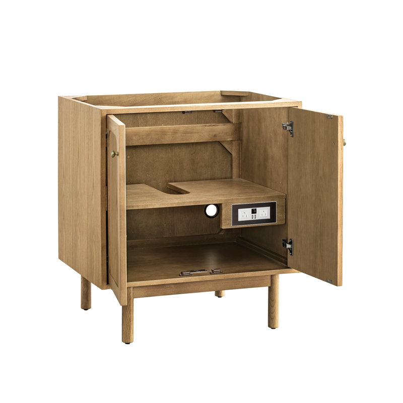 Laurent 30'' W Single Vanity, Victorian Silver, 8" Widespread, Light Natural Oak