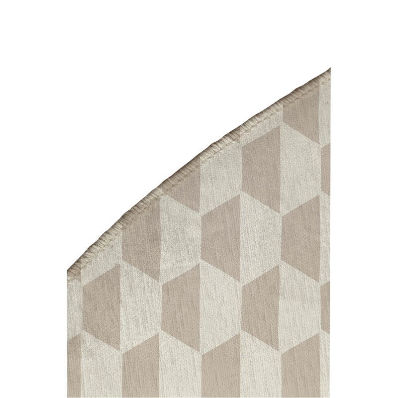 Hex Non-Slip Outdoor Rug, Round 5'