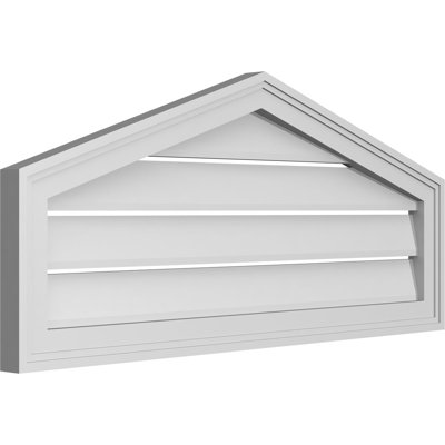 Peaked Surface Mount Signature Urethane Functional Gable Vent 4/12 Pitch, Primed Tan
