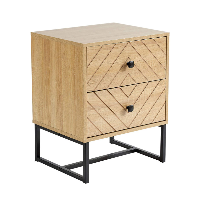 Landers 2 Drawer Modern Bedside Table