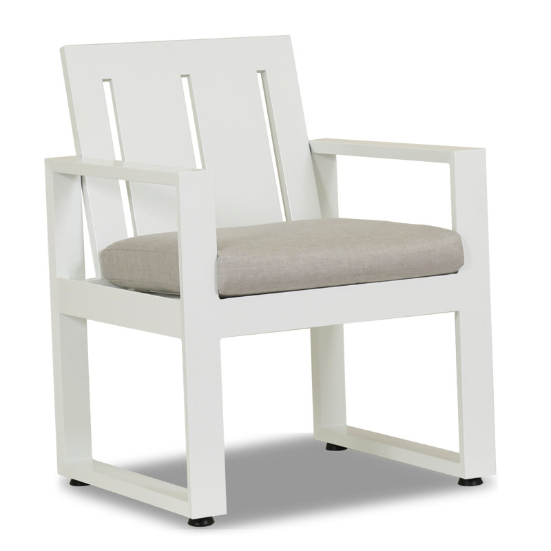 Newport Outdoor Dining Armchair, Cast Silver Sunbrella®