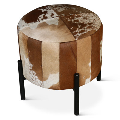 Charleston 20" Stool In Brown Hair On Hide by Home Trends & Design