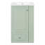 Meuble-lavabo compact autoportant avec lavabo en céramique, tiroir à fermeture en douceur et tablettes latérales ouvertes pour les petits espaces-1516793007-1516793008
