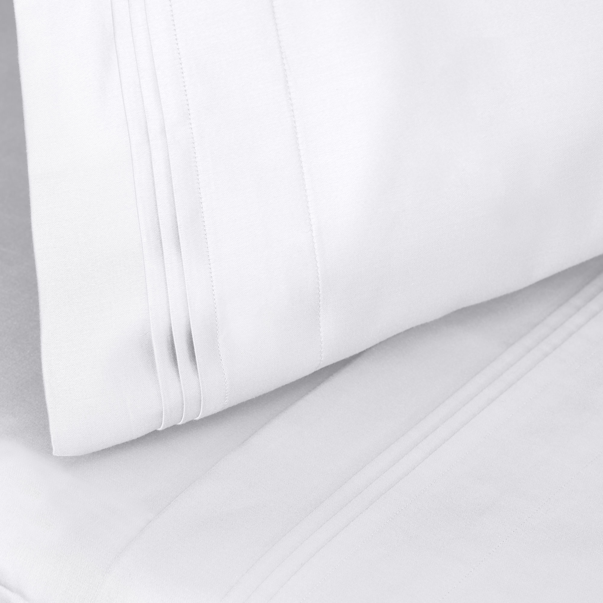 Arling 1000 Thread Count Luxury Certified Egyptian Cotton 2 Piece Sateen Pillowcase, Standard Pillowcase, White