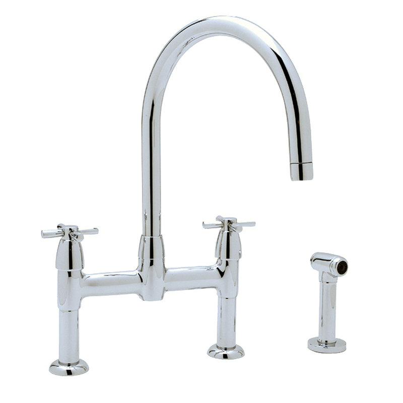 Holborn Double Handle Kitchen Faucet, Polished Chrome, Cross