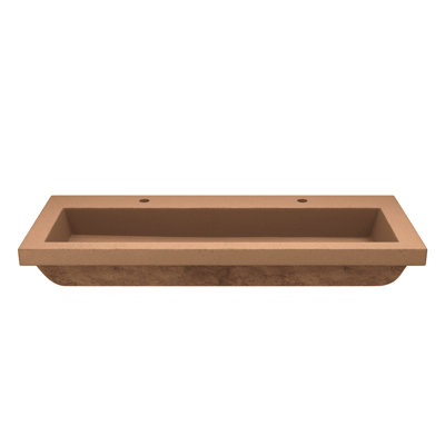 Trough Concrete Handmade Rectangular Drop-in Bathroom Sink