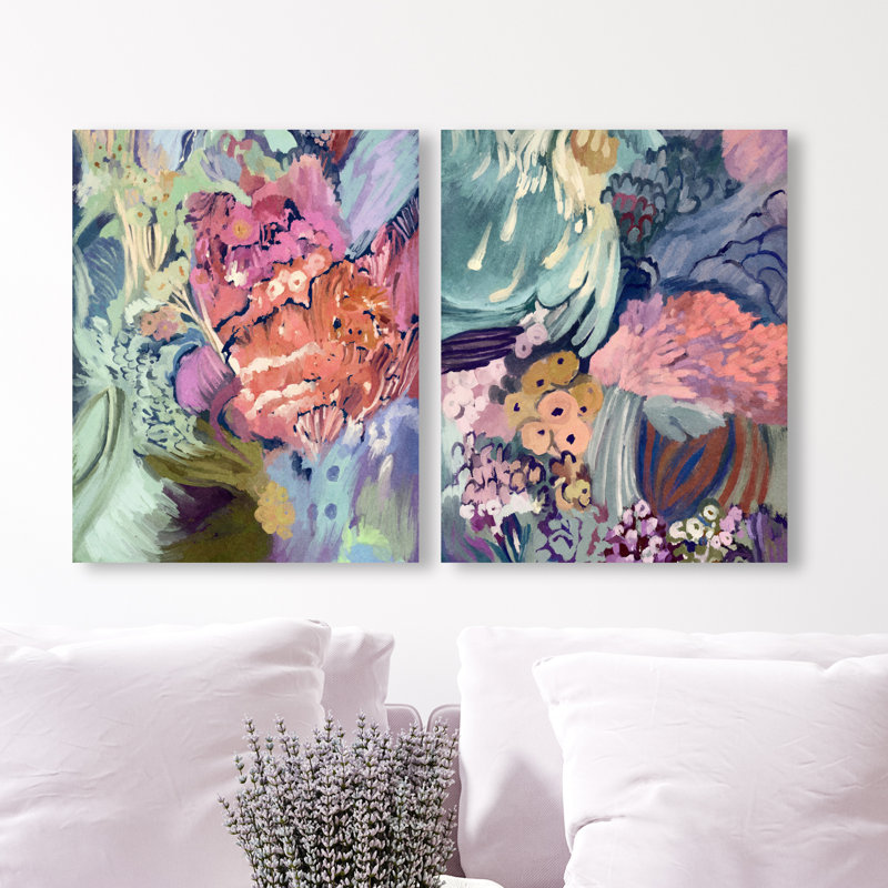 Abstract Botanicals Set Set by Oliver Gal, 72"H x 60"W, Gallery Wrapped