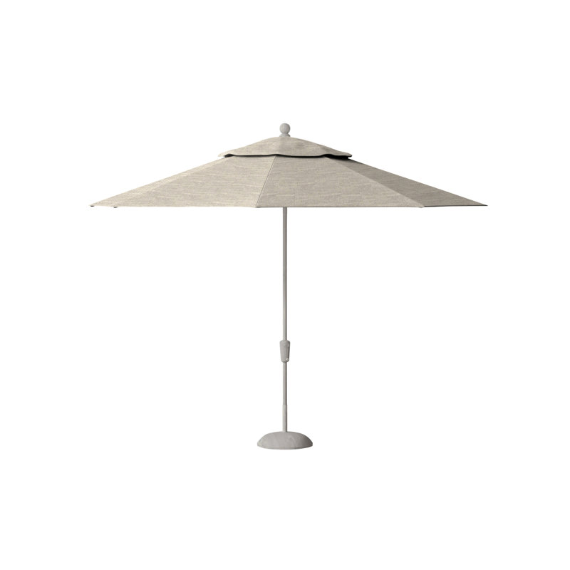 Parasol de marché octogonal à inclinaison automatique 108 po x 108 po Crank, Sunbrella® ‑ lin colombe, Huître