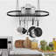 Metal Oval Wall Mounted Pot Rack