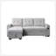 Canapé-lit modulaire réversible de 84 po en tissu tissé gris avec méridienne de rangement, bras de rangement, porte-gobelet, ports de chargement, poches latérales et siège à ressorts ensachés