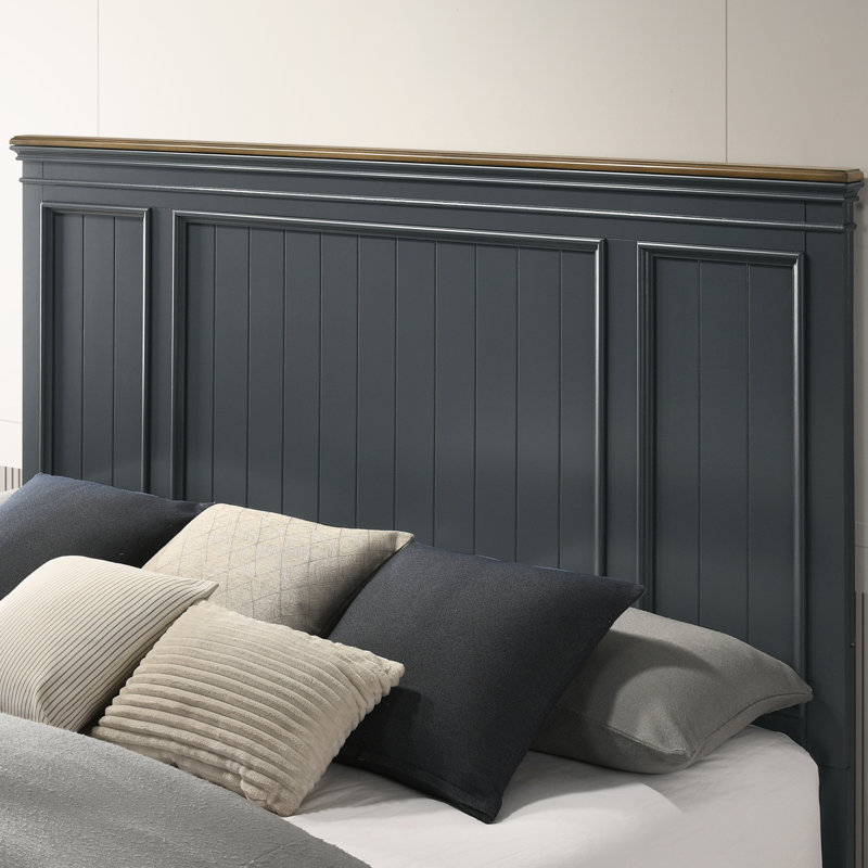 Semaj Solid Wood Standard Bed, Queen, Dark Blue