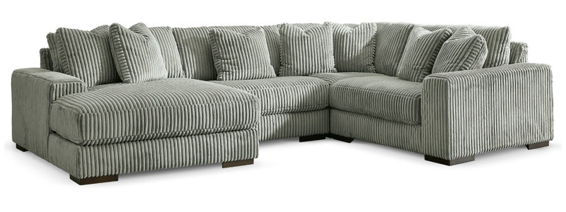 Canapé modulaire 4 pièces avec méridienne Lindyn, Orienté à gauche (vu de face)