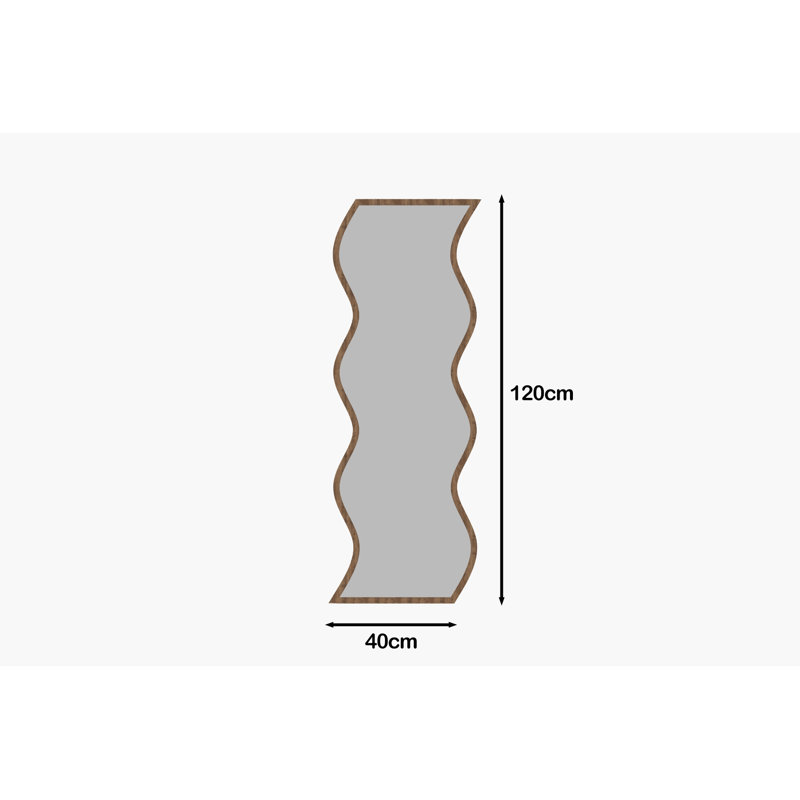 Wavy Wall Mounted Accent Mirror, Brown
