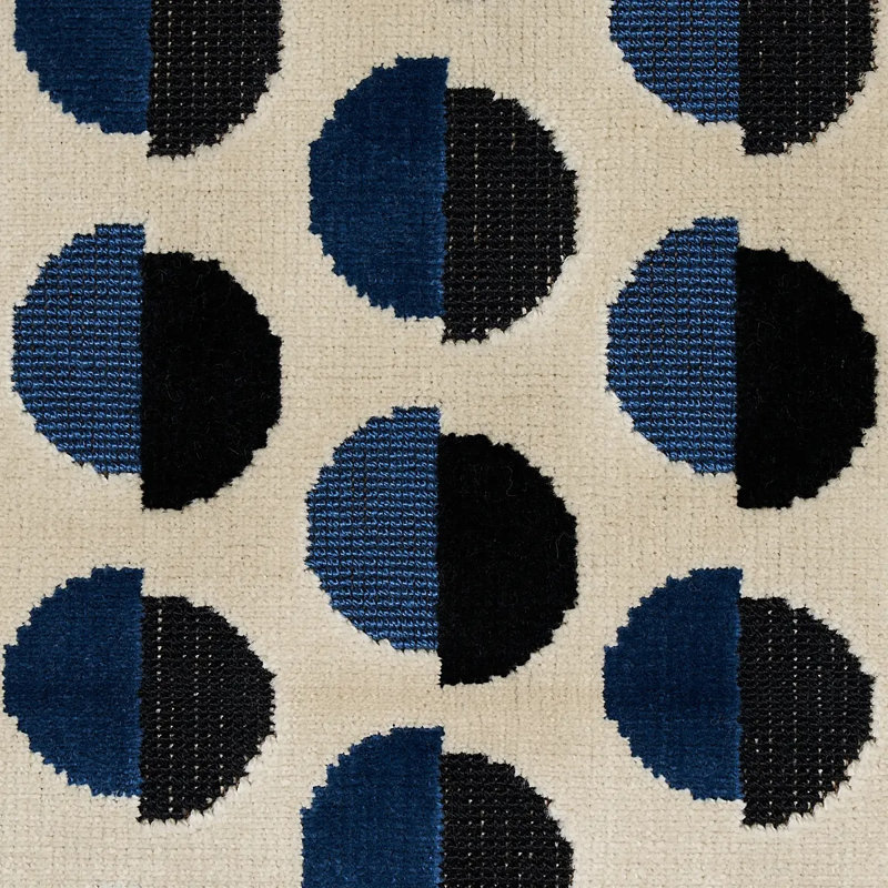 Tissu en velours demi-lune, Bleu marine