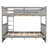 Gray Bunk Bed With Ladders & Storage - Strong And Construction Bed, Practical-88154791