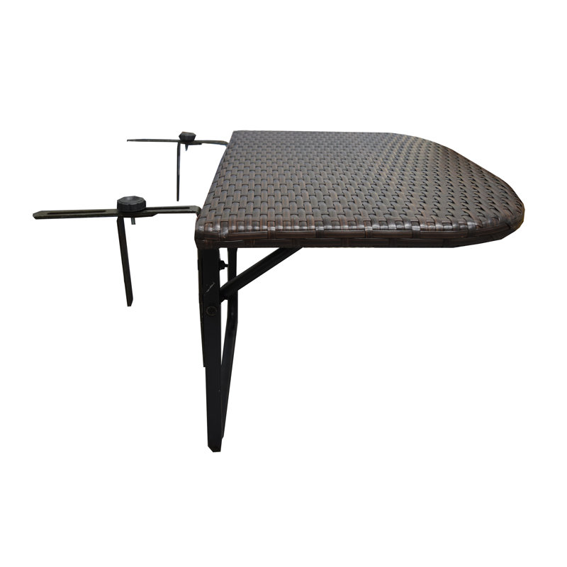 Metal Folding Outdoor Balcony Table , 24'' in. W 24'' in. D, Brown