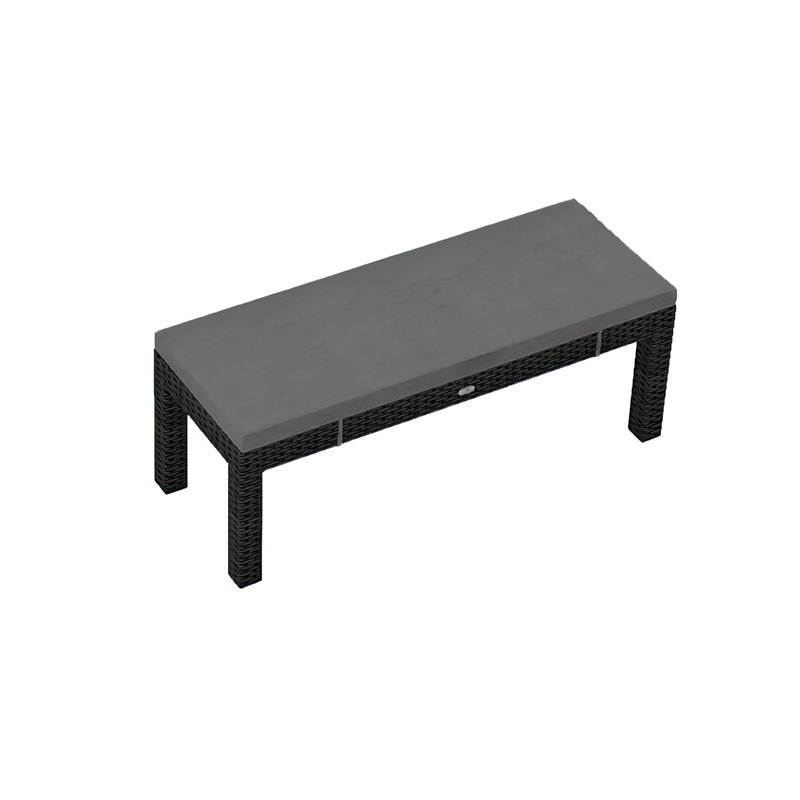 Banc de pique-nique en osier Suffern, Toile gris anthracite Sunbrella®