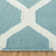 Dhurrie Hand Woven Flat Weave Wool/Cotton Geometric Rug in Light Blue/Ivory