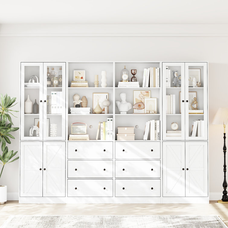 70.9'' H X 94.48'' W Book Cabinet Storage Bookcase Set