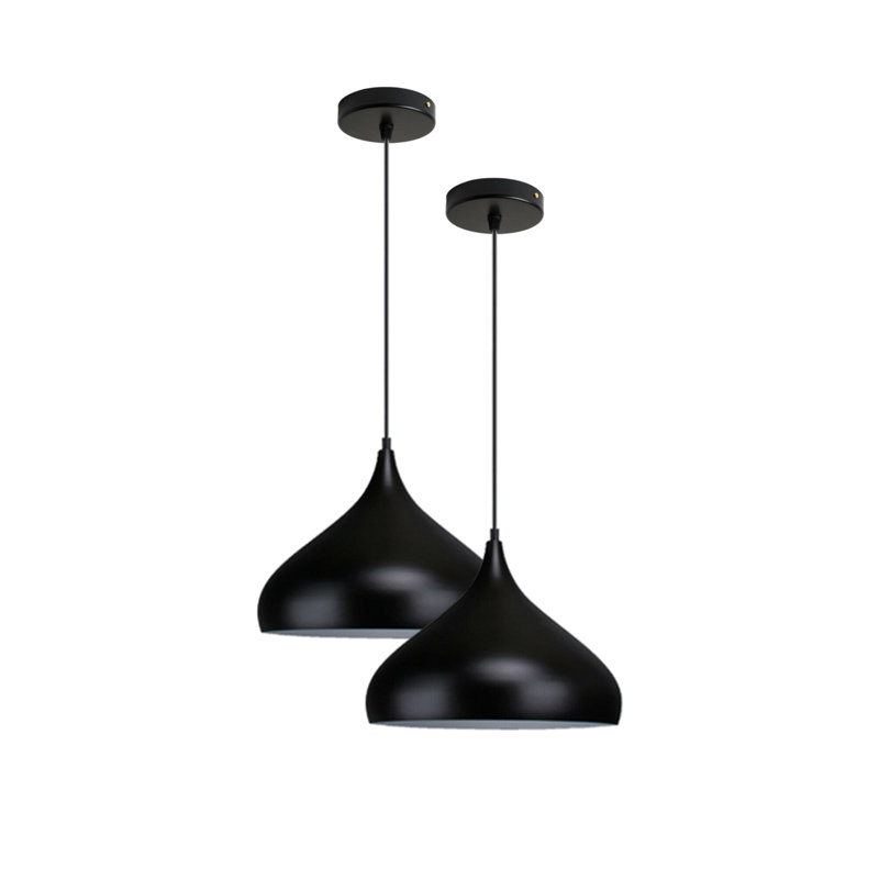 Shinae 1 - Light Teardrop Pendant, Black, Black