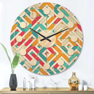 Horloge murale abstrait géométrique I